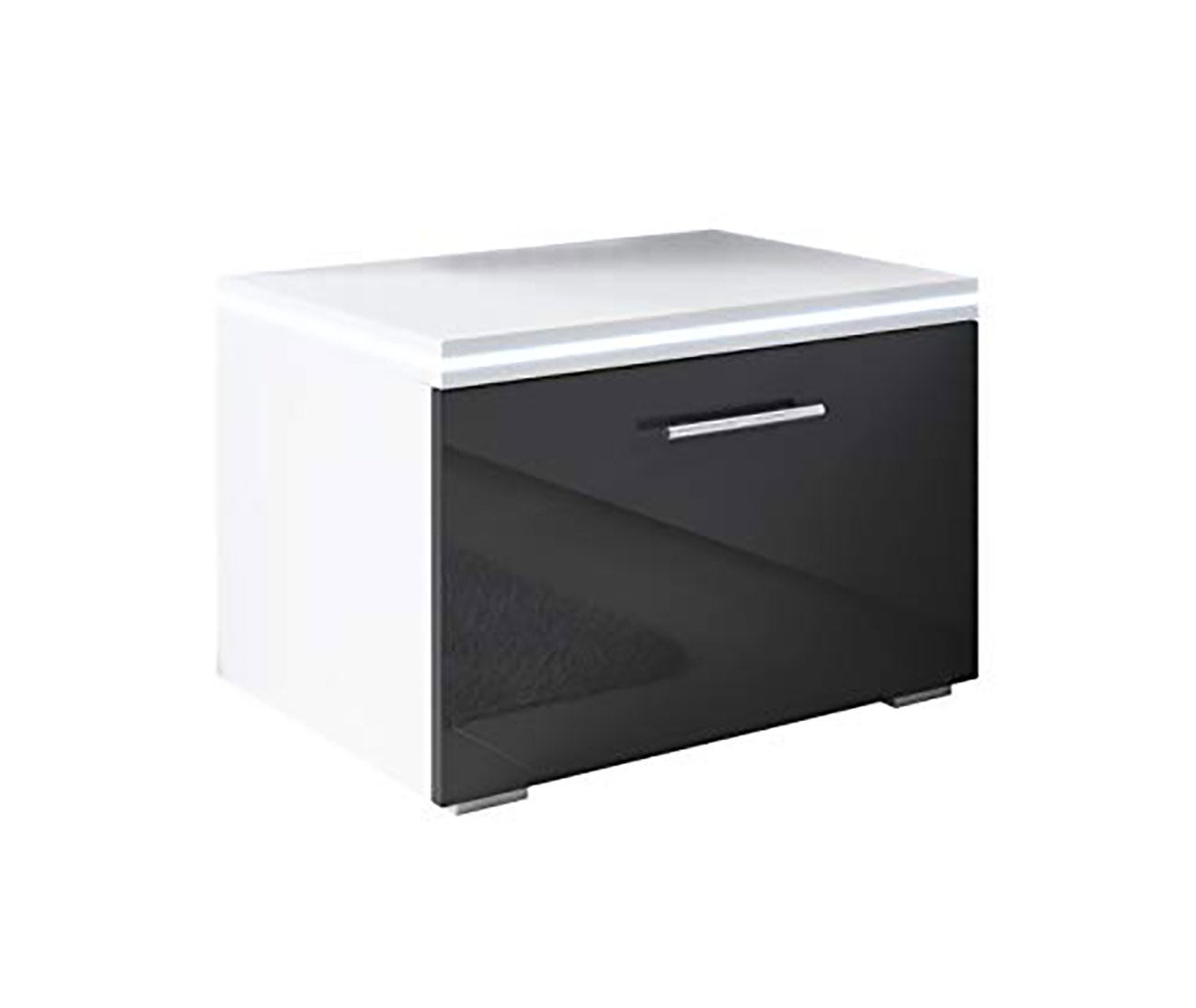 Comodino,Tavolino da notte,Armadietto con LED Infinity Bianco 40x40x30