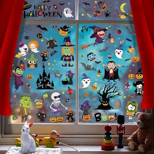 50 Autocollants Halloween Non Répétitifs - Vinyle Imperméable - Citrouille, Fantôme, Chauve-souris - Pour Bouteille, Cahier