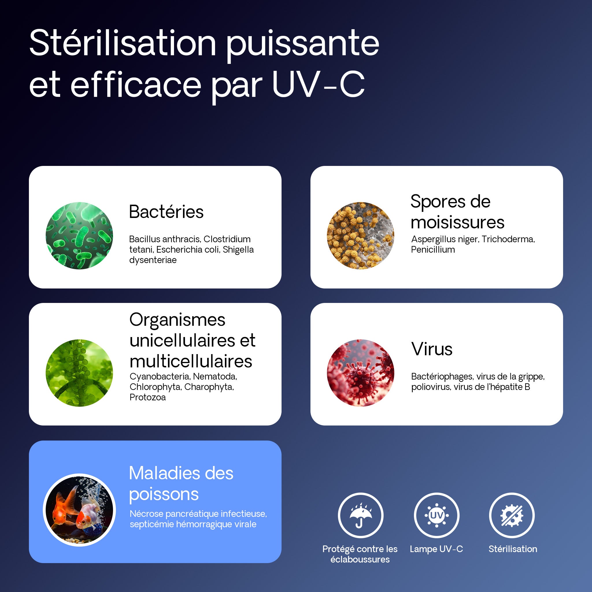 CUV-209 Stérilisateur Clarificateur de bassins ou d’étang - débit max. de 1500 l/h - avec Lampe rayons UV-C 9 W - pour Poissons et plantes… SunSun - 5