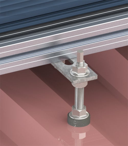 Support de fixation en inox M10 x 250 avec fente, vis double filetage pour ancrage de panneaux photovoltaïques sur toiture en tuiles - 3