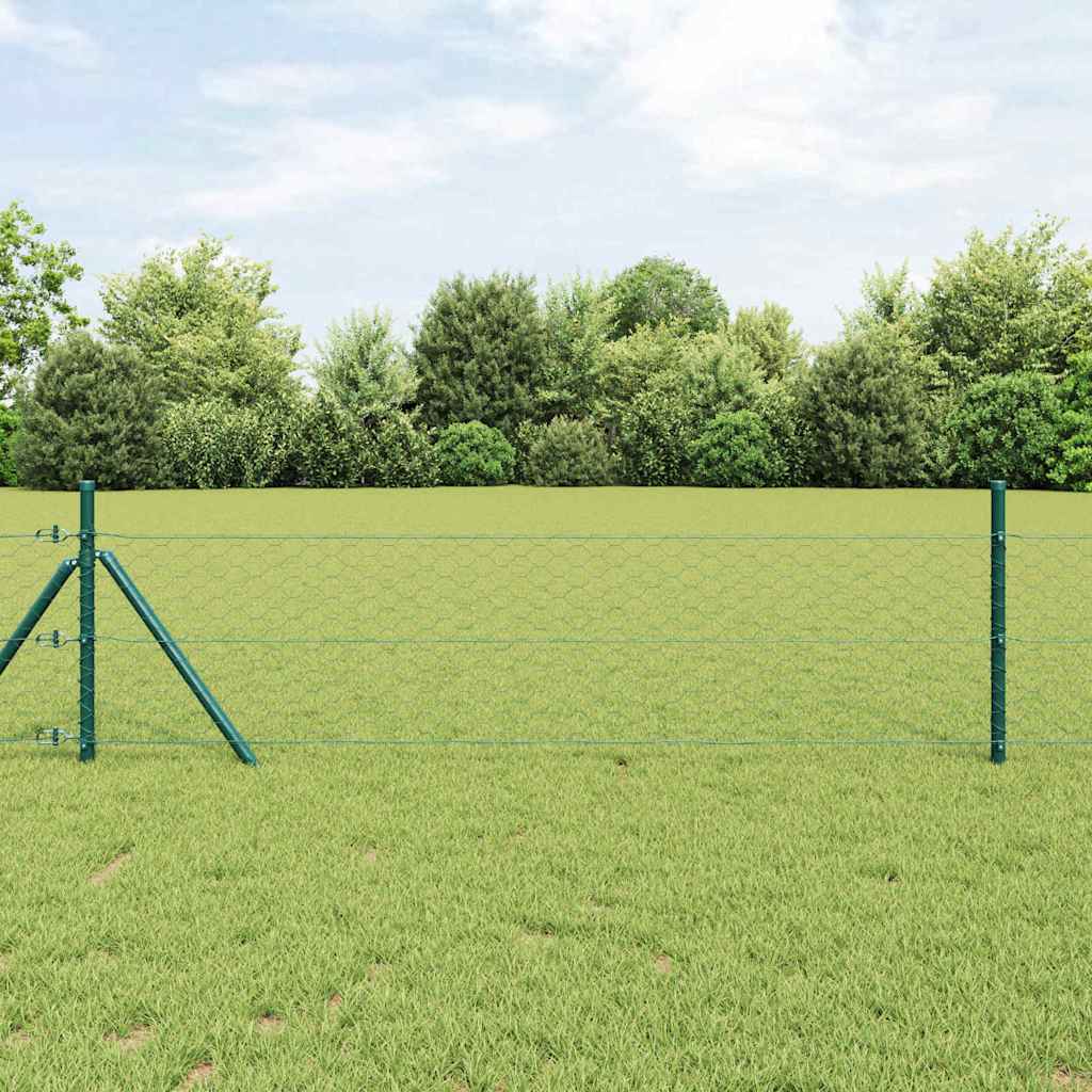 Słupek ogrodzeniowy. Zielony 50 x 1,2 m (siatka 50 mm) vidaXL
