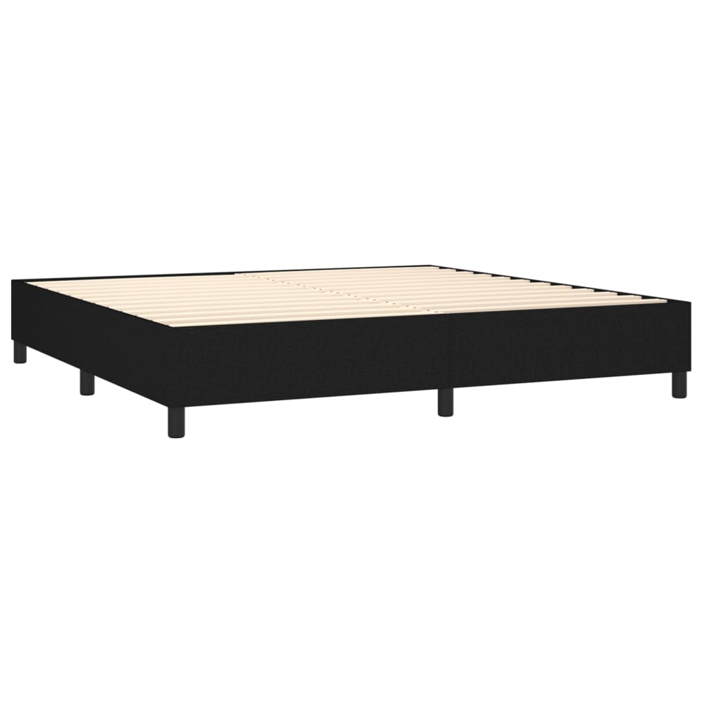 Cadre de lit à lattes, tissu, noir, pour la chambre, 200 × 200 cm - 4