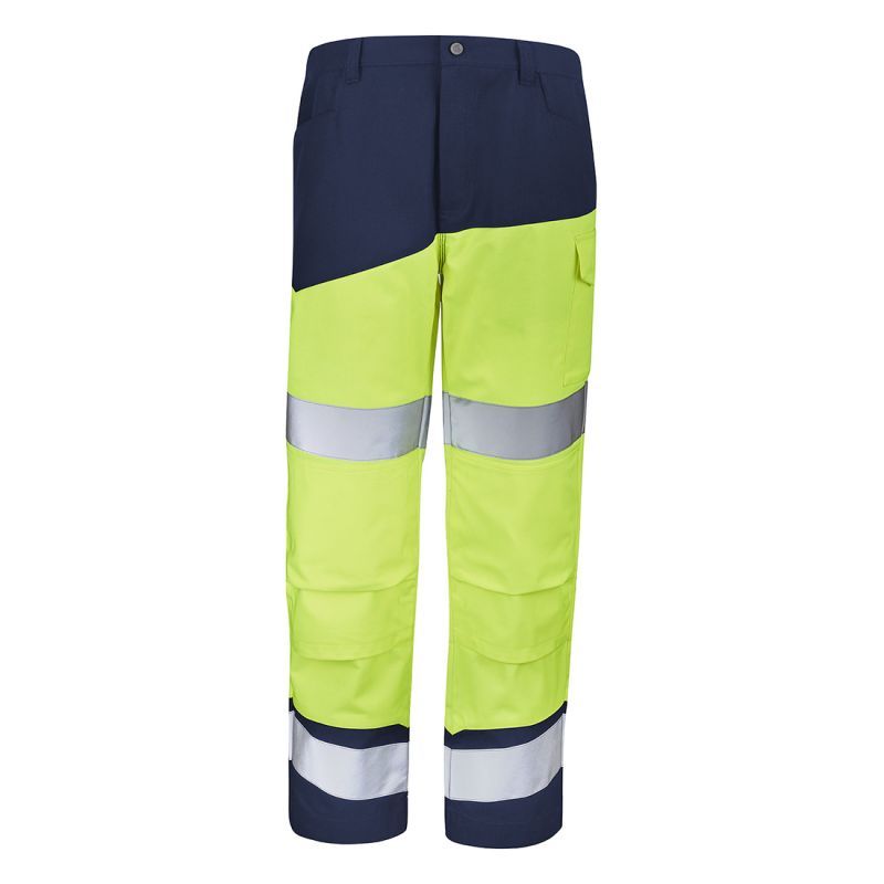 Cepovett - Pantalon avec poches genoux Fluo SAFE XP - Jaune / Bleu Marine - M - 4