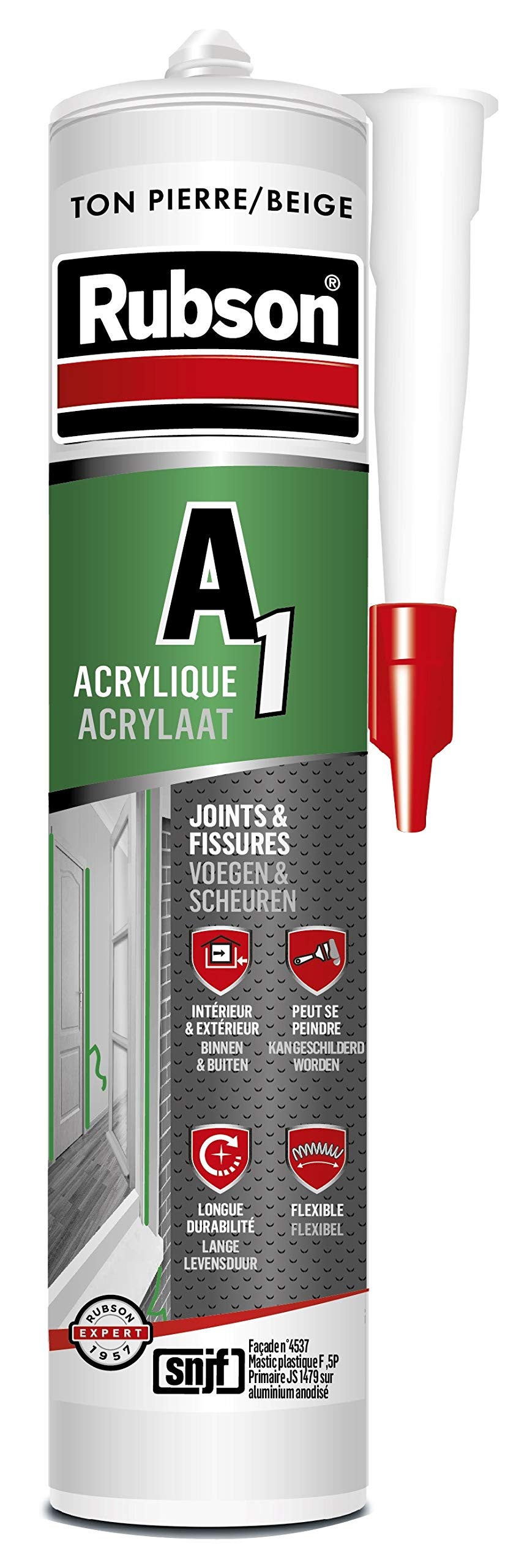 Mastic A1 acrylique SNJF joint et fissure Rubson - 2