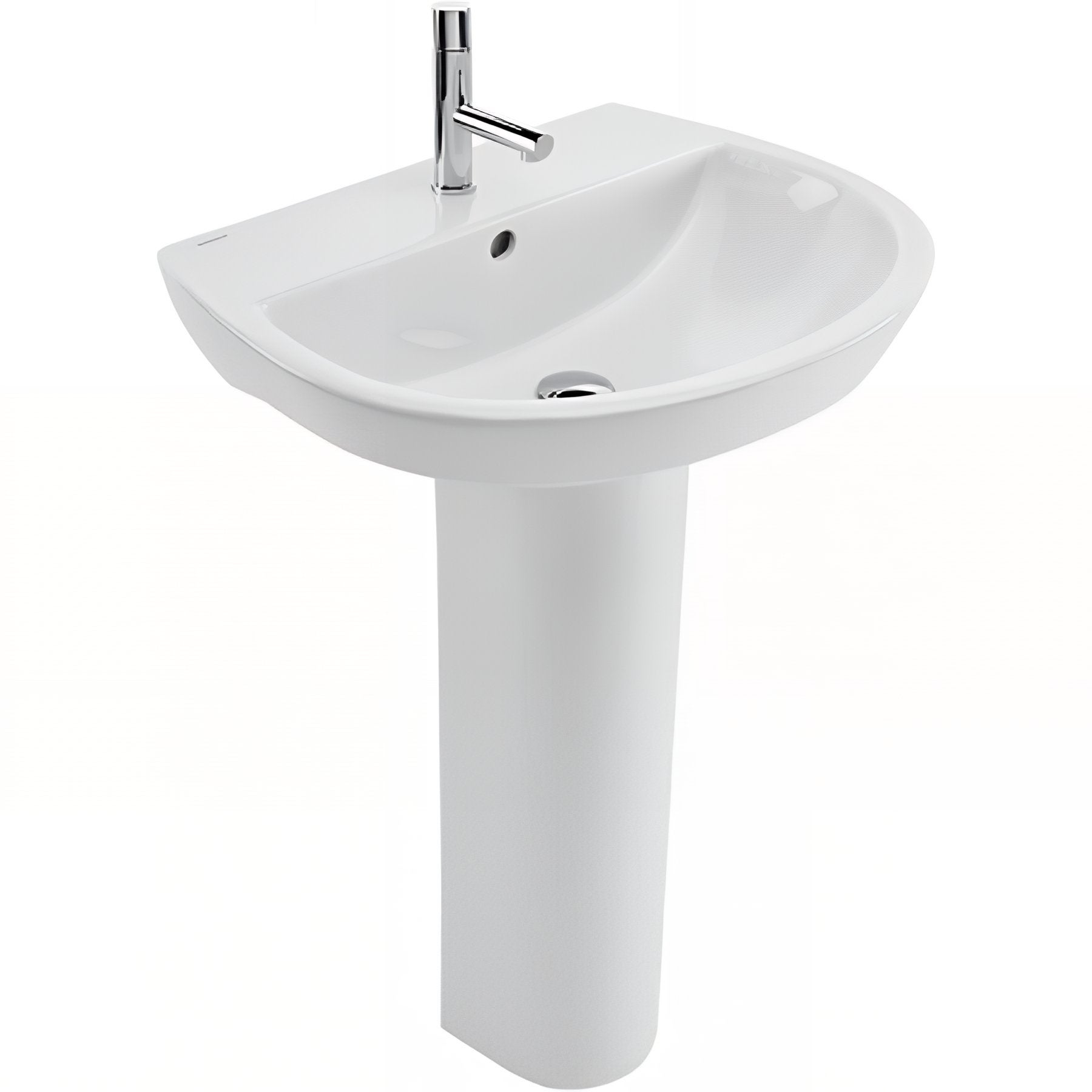 Lavabo 55cm mural céramique traditionnelle SANINDUSA Aveiro Easy blanc - 2