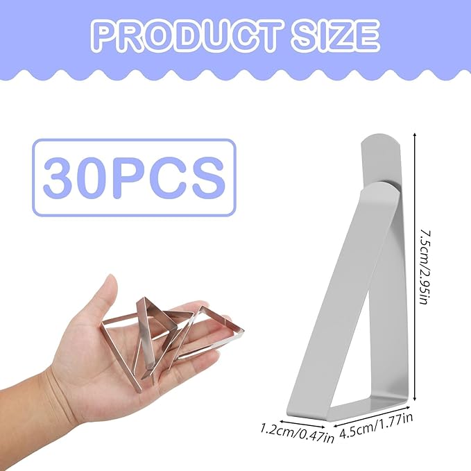 Lot De 30 Pinces à Nappe Acier Inoxydable - Pour Extérieur/intérieur, Pique-nique, Mariage, Fêtes