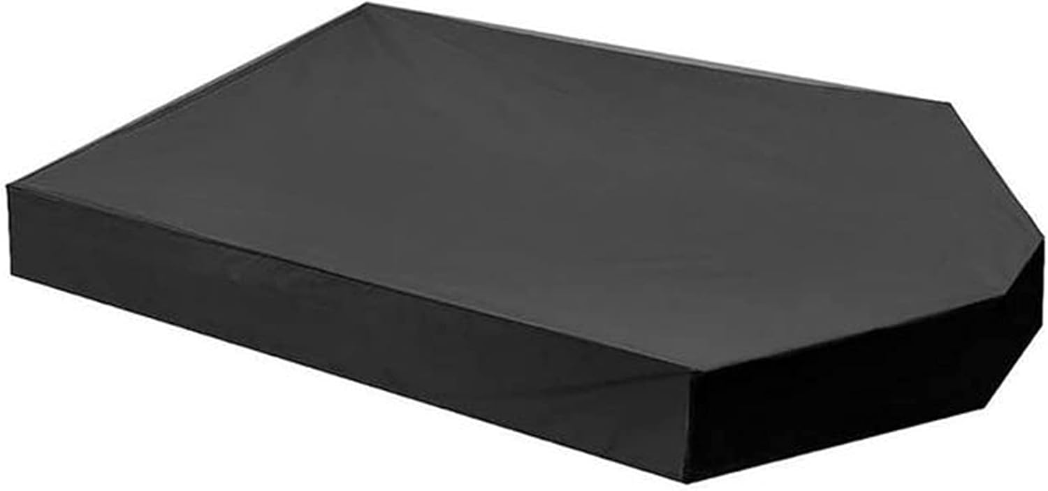 Pokrywa do piaskownicy ogrodowej, wykonana z tkaniny Oxford, wodoodporna i pyłoszczelna, w kształcie łódki ze ściągaczem (kolor: czarny, wymiary