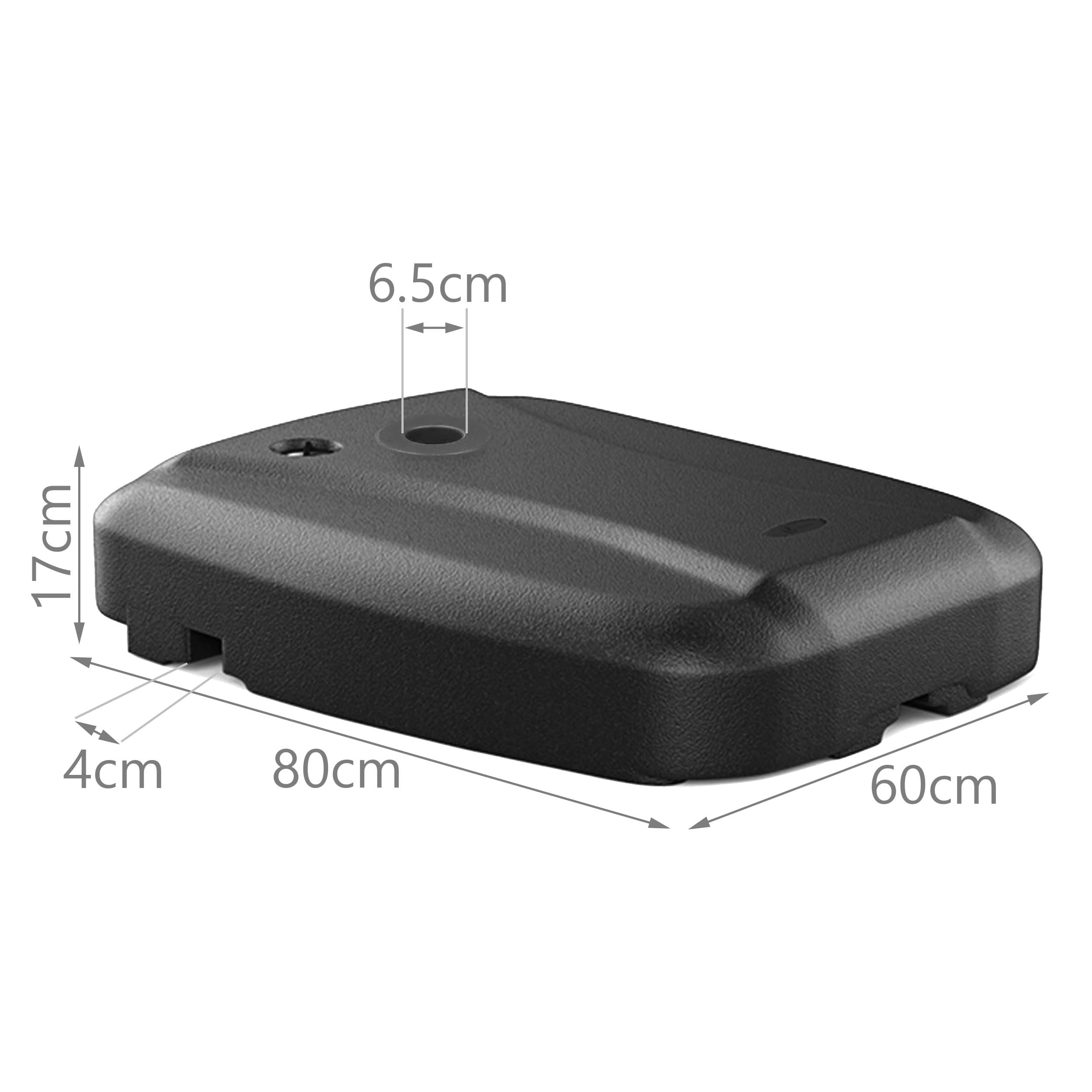 Dalle de lestage pour pied de parasol déporté - HDPE - 100kg sable ou 60L eau - base pour pied en croix - VOUNOT® - 7