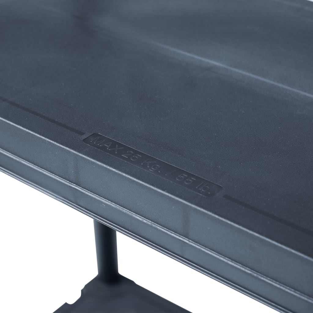 Étagère de rangement 4 niveaux 100 kg Plastique 60x30x138 cm Salon Cuisine Terrasse Sécurisée Noir –ComfortXL - 5