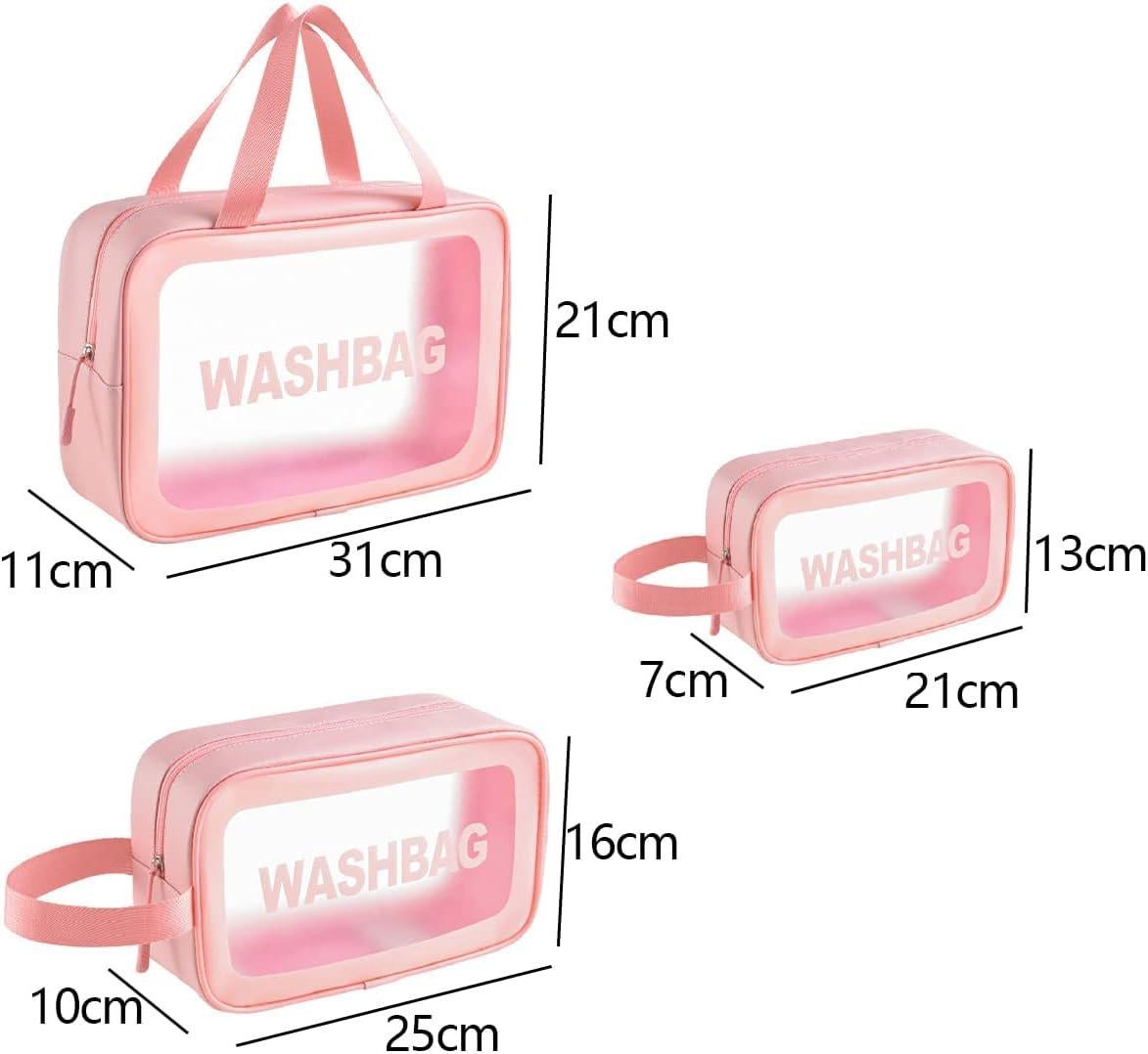 Set 4 Borse Toilette Trasparenti TSA - Beauty Case Da Viaggio Impermeabile Per Cosmetici, Makeup, Nero - Foto 3