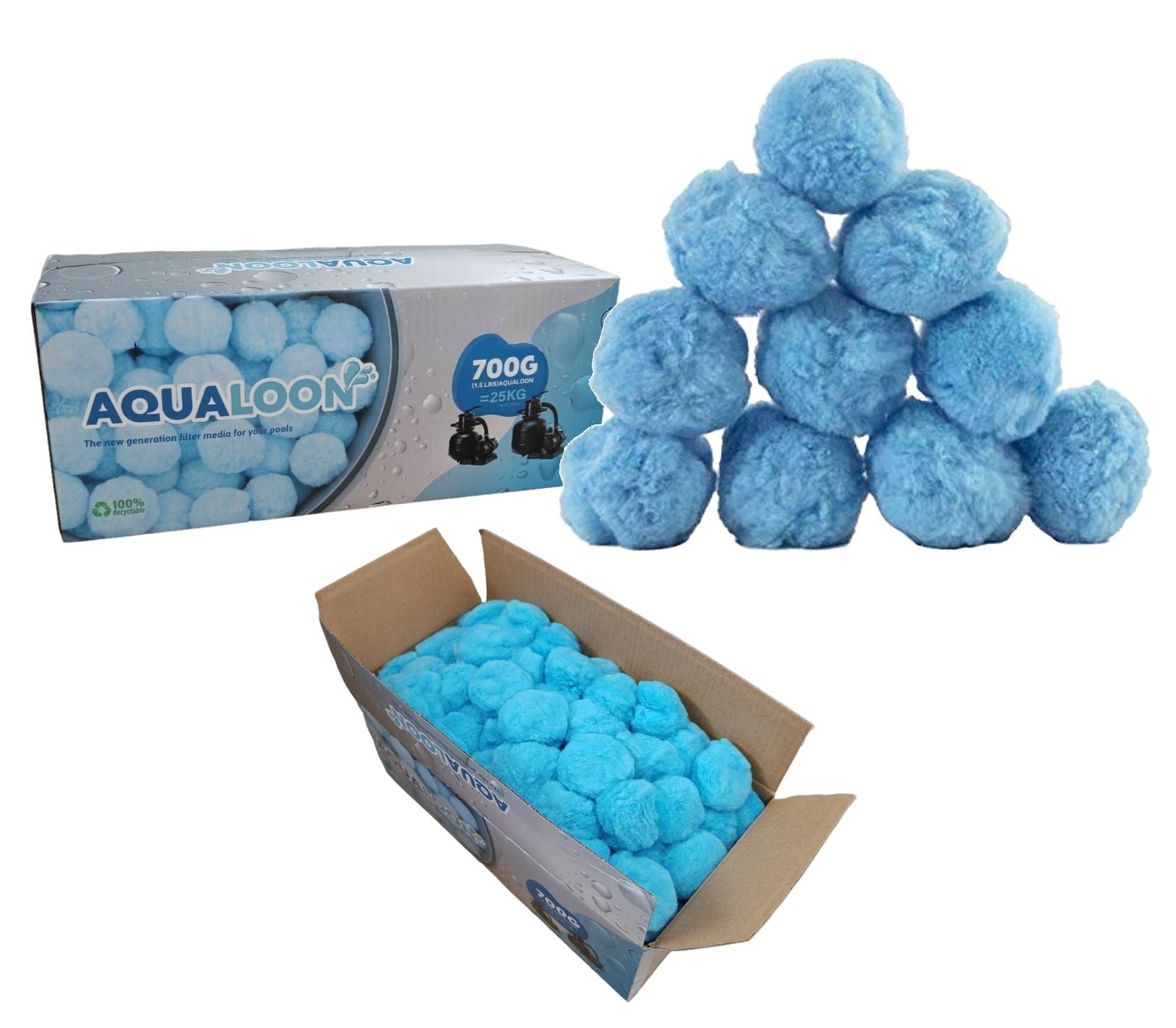 COIL Kulki filtracyjne Aqualoon BLUE do pompy piaskowej do basenu opakowanie 700g zastępuje 25kg piasku