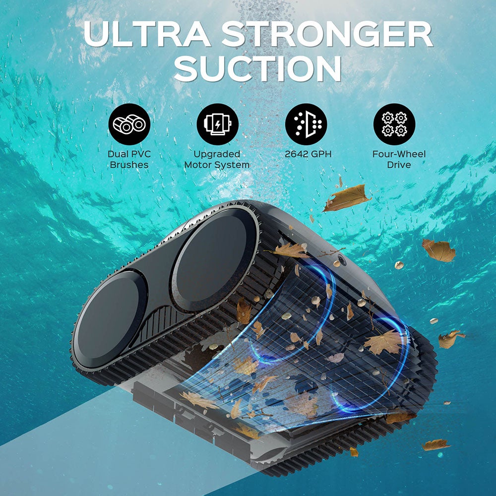 Robot Nettoyeur de Piscine Sans Fil WYBOT C1 - Autonomie 150min - Escalade Parois - Navigation Intelligente & Contrôle App - Piscine Jusqu'à 150m² - 3