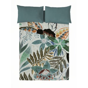 Federa Cuscino Naturals Lily Flowers 60x60 Cm - Cuscino Quadrato In Puro Cotone Con Fantasia Floreale