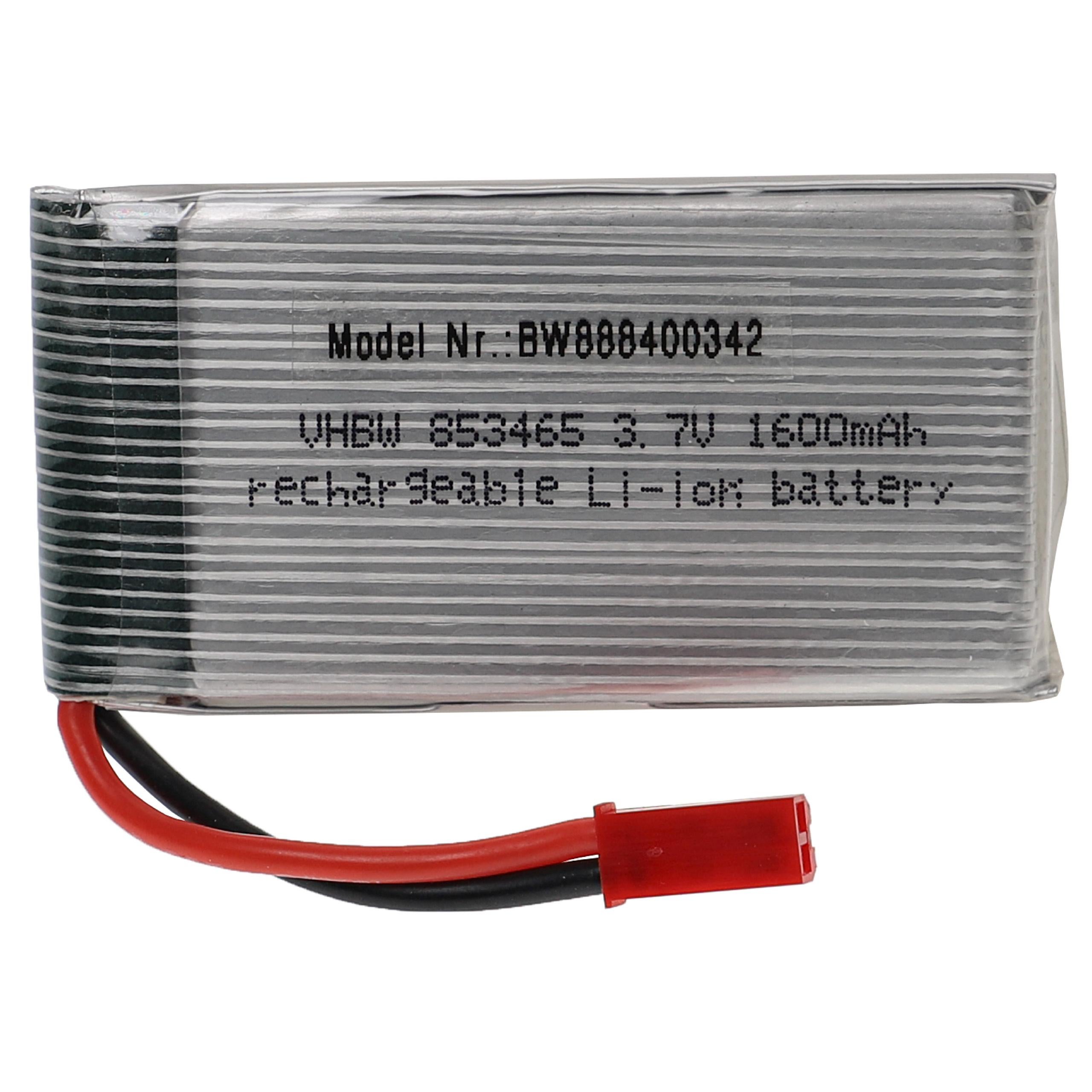 vhbw Batterie pour modéle RC par ex. voiture de course avion (650mAh, 6,4V, Li-ion, 54 x 32 x 17 mm
