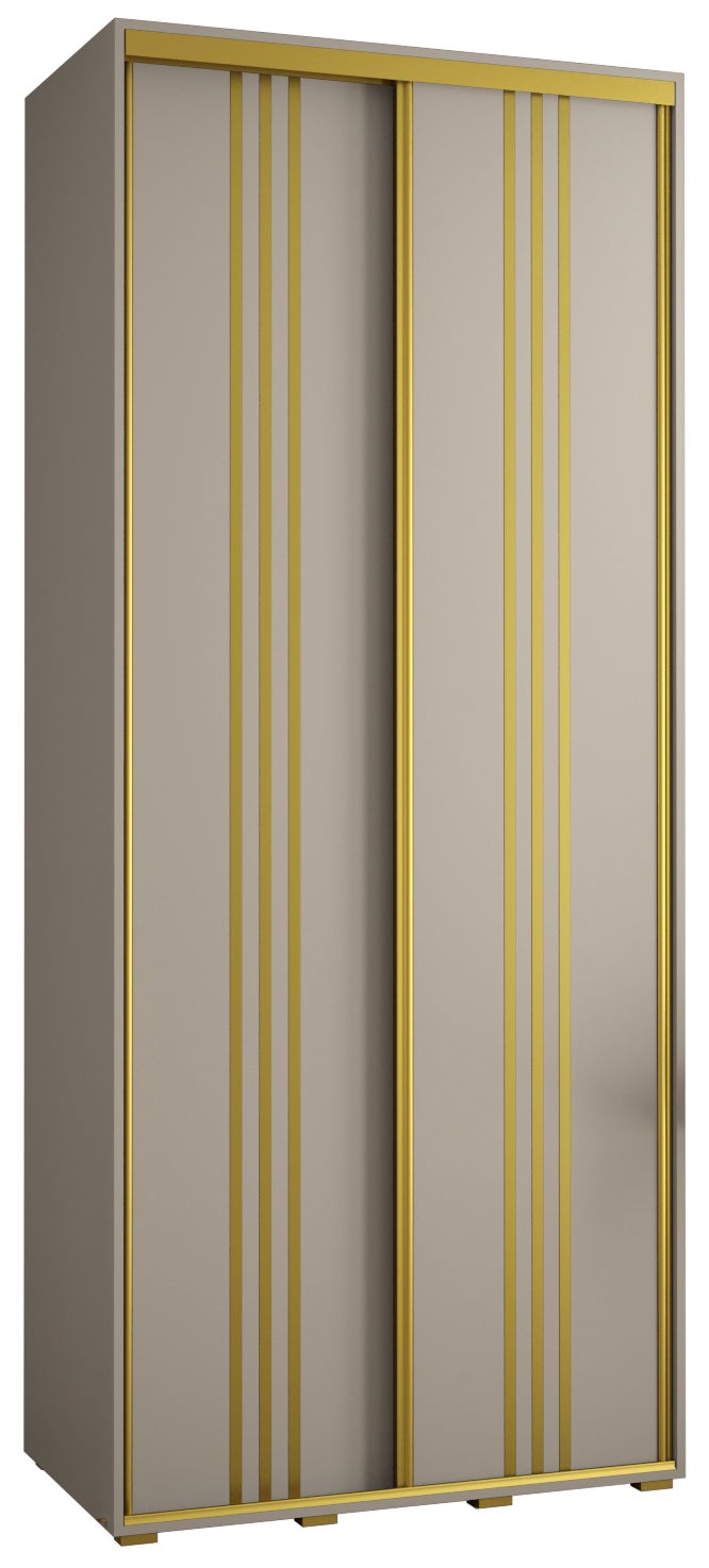 Szafa przesuwna wysoka Dakota 6 100 x 45 x 235,2 cm kaszmir + u. Złoty - Abiks Meble