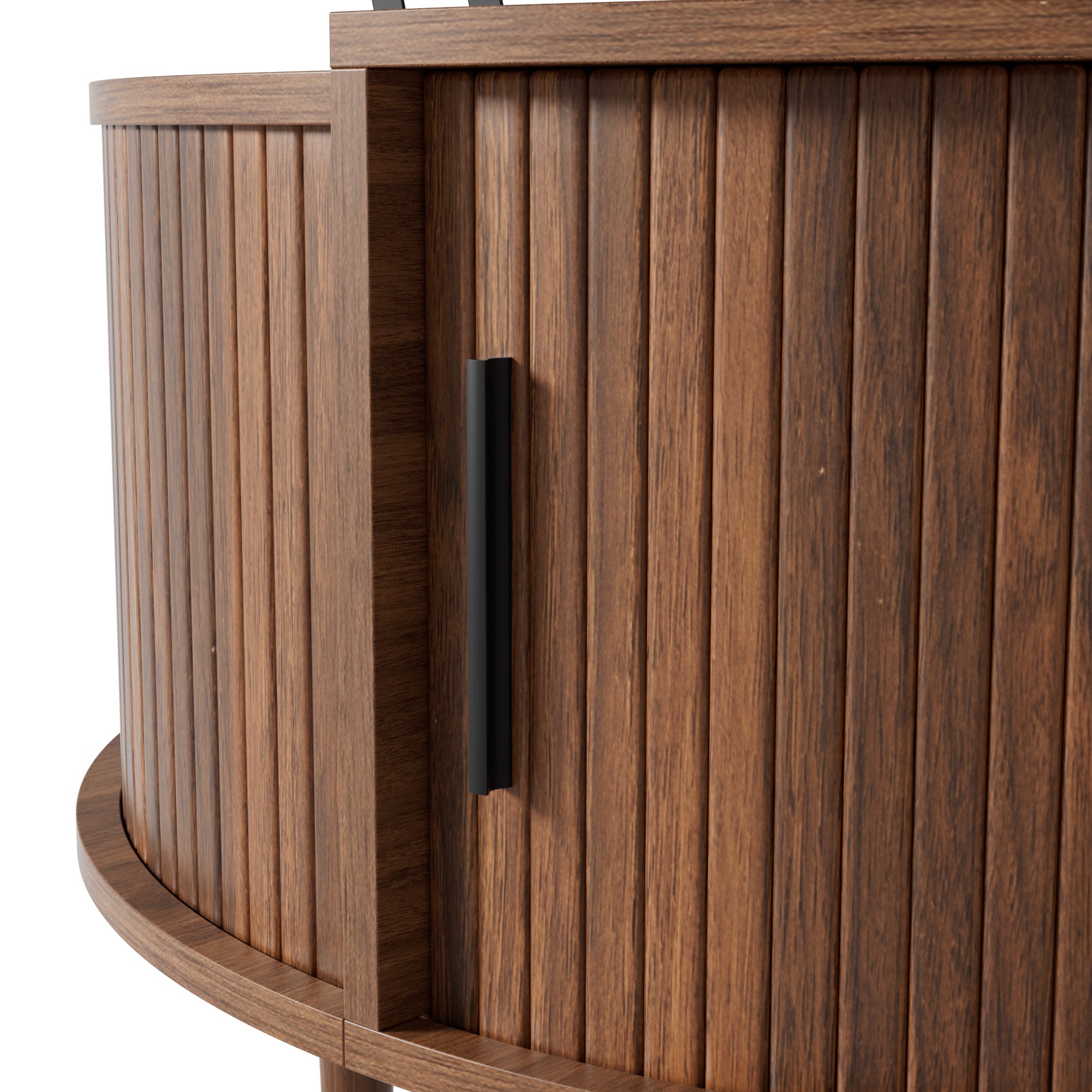 Table basse ronde réglable 80x80x59 cm avec tiroir coulissant , rangement intégré, MDF, Noyer - 6