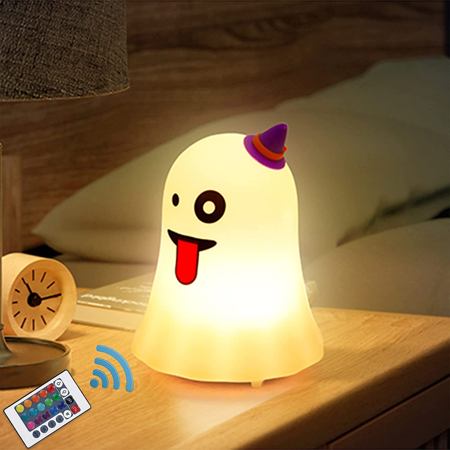 Générique Veilleuse Fantôme, Lampe De Nuit Fantôme,Lumière De Chambre Fantôme - Lampe Fantôme Décorative Mignonne Pour, Lampe Fantôme D'Halloween Veilleuse LED Pour