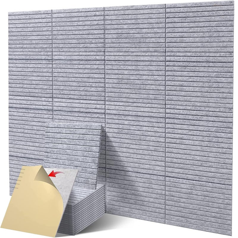 Zestaw 12 samoprzylepnych paneli akustycznych 30x30x0,9 cm, dźwiękochłonnych, z wysokogęstościowego poliestru, do ścian