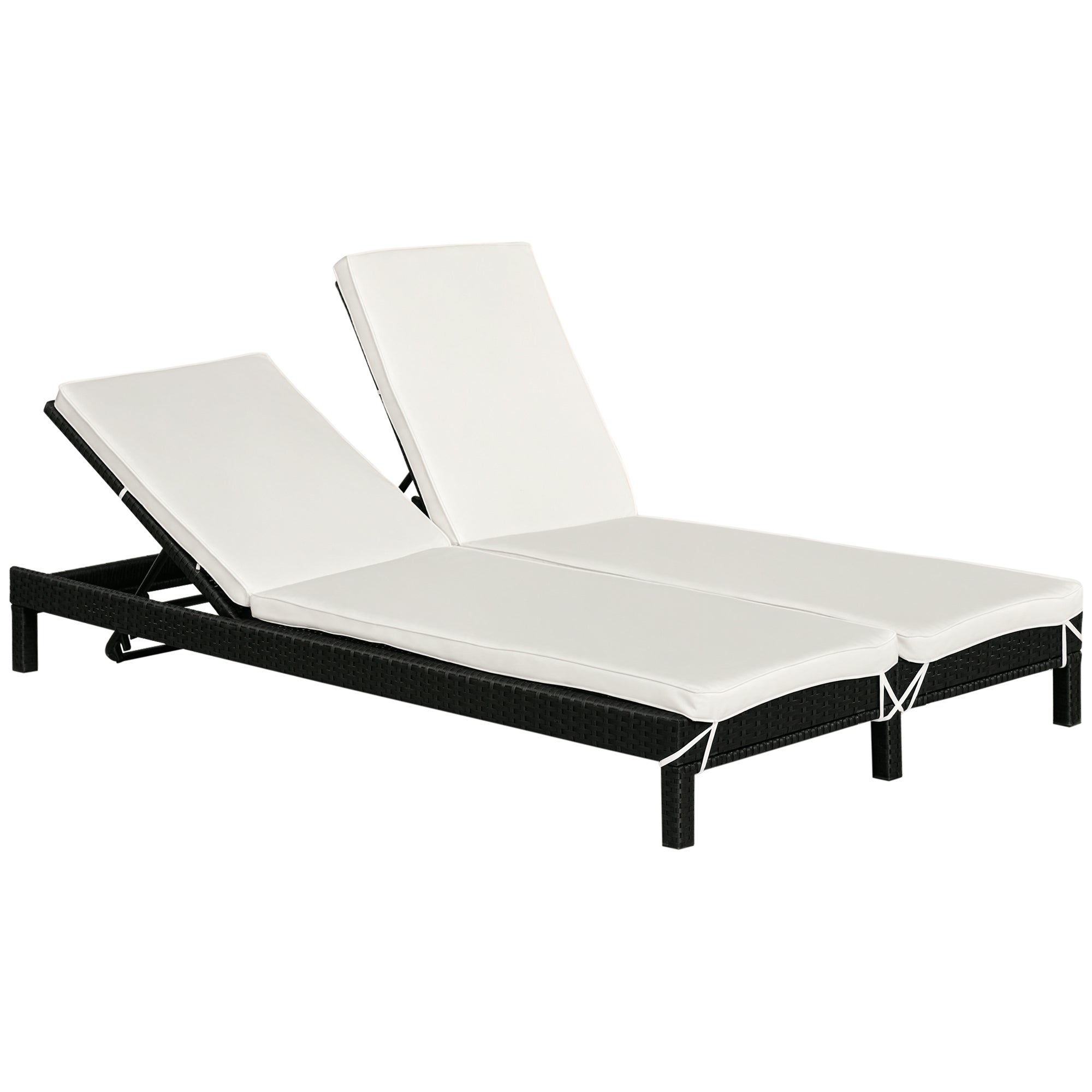 Bain De Soleil Transat Grand Confort Matelas Inclinaison Réglable Multipositions Résine Tressée Grise - Outsunny