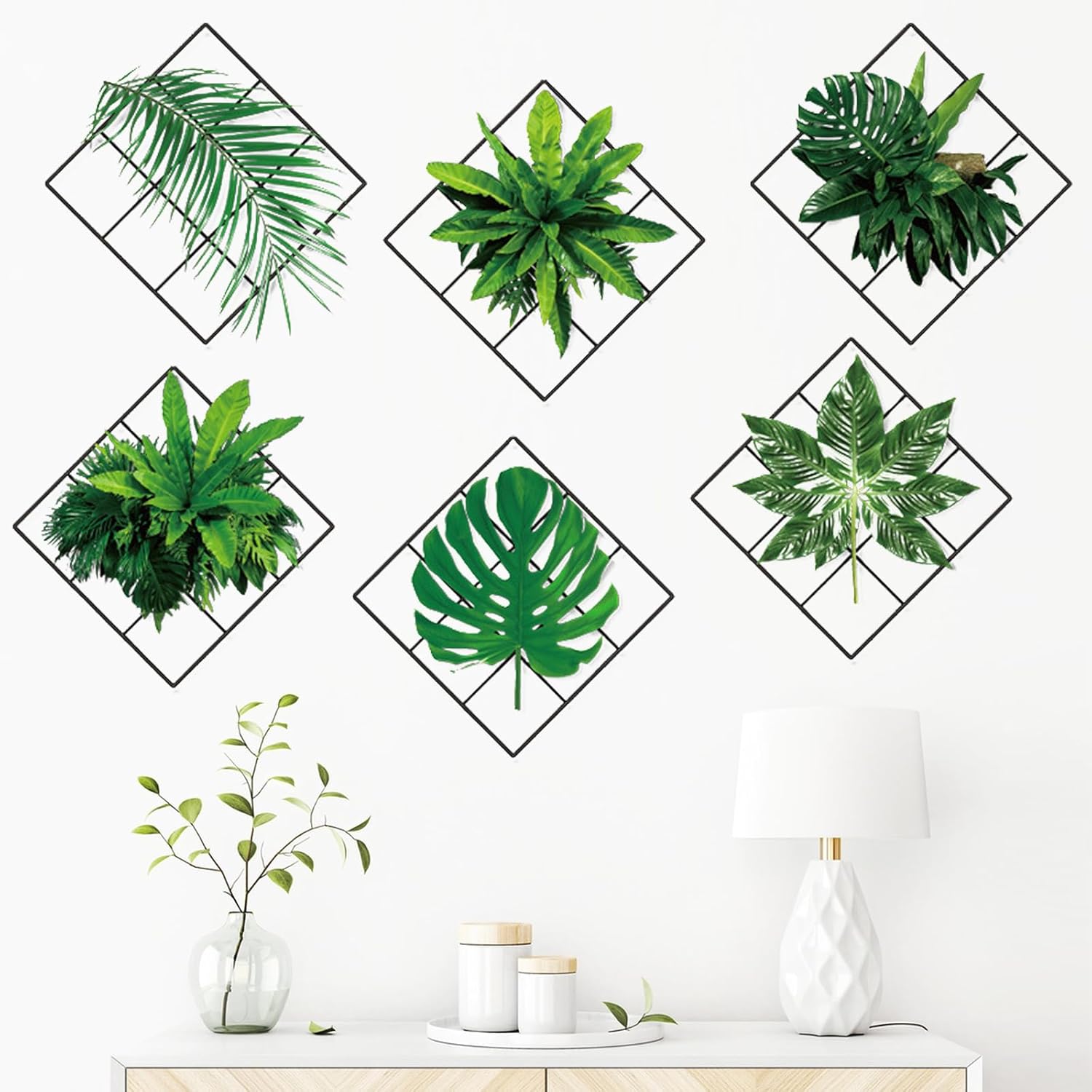 Diy Creative Plantes Vertes Cadre Photo Sticker Mural Mode Plante