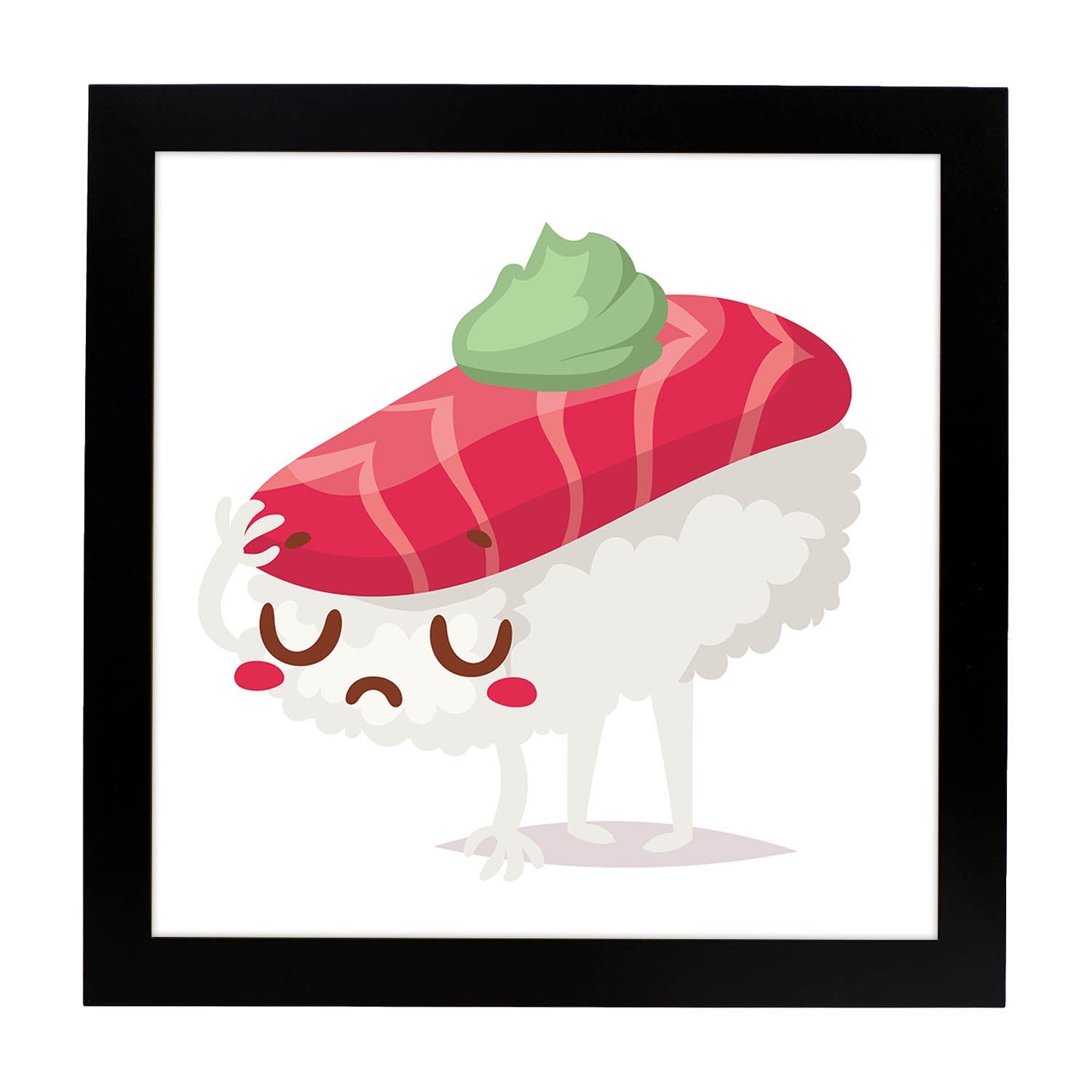 Poster Tradizionale Giapponese Con Cornice In Legno - Stampa Su Tela Per Sushi Bar E Casa - 24x62 Cm - Design Unico