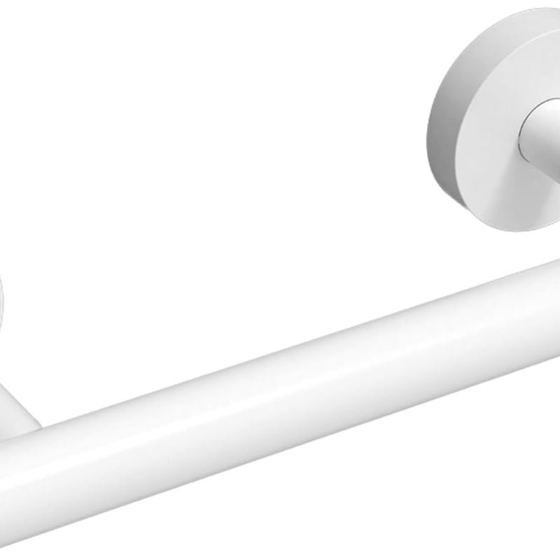 Dwukolumnowy, obrotowy uchwyt na papier toaletowy ze stali nierdzewnej, montowany na ścianie, biały