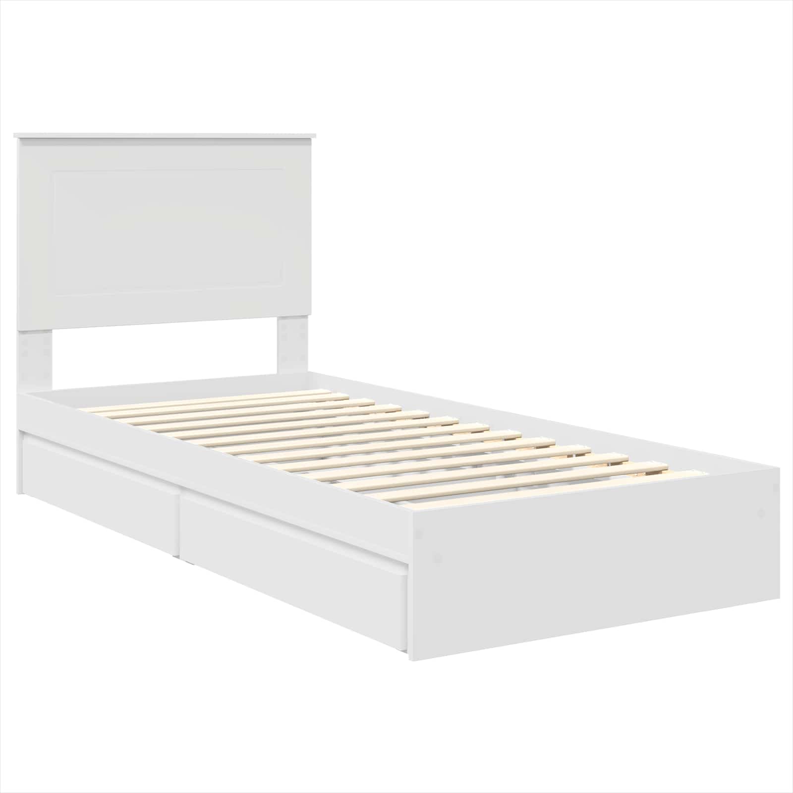 Lit de Rangement Blanc 75 x 190 cm Bois d'ingénierie - 4