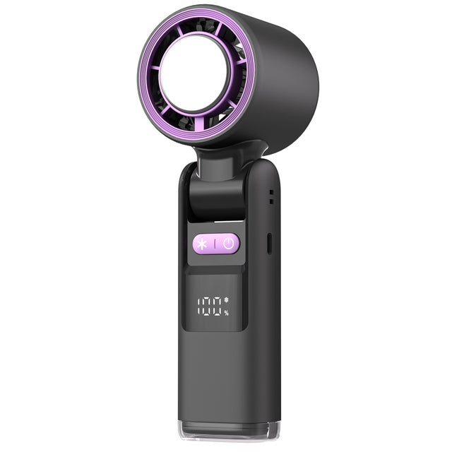 Mini ventilateur portatif pliable à 100 vitesses, chargement USB, gris