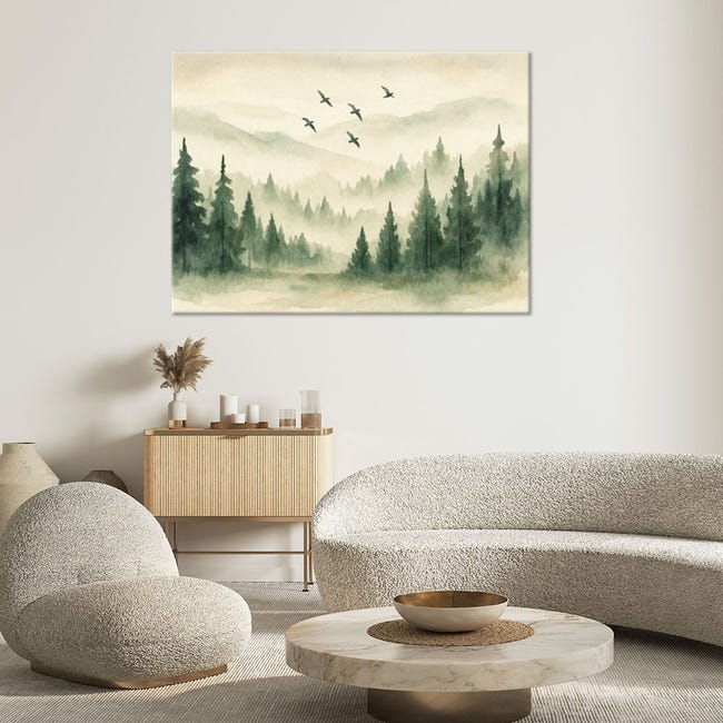 Cercle mural - Peinture - Paysage - Arbres - Peinture à l'huile - Water Cercle mural - Peinture - Paysage - Arbres - Peinture à l'huile - Water