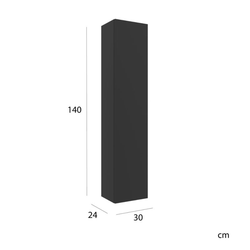 Colonne de salle de bain BEQUIA 140cm Noir mat - 3