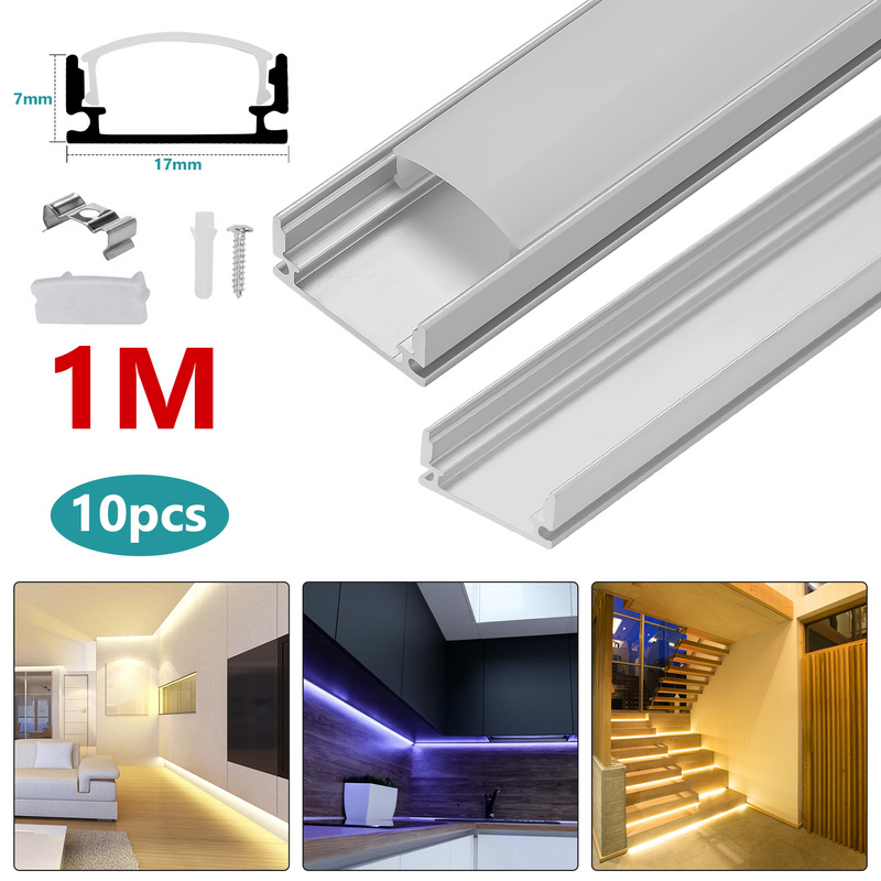Profilo In Alluminio Per Strisce LED A U, 6 Pezzi Da 1 Metro, Con Copertura Opaca, Per Cartongesso E Angoli, Dissipazione Termica