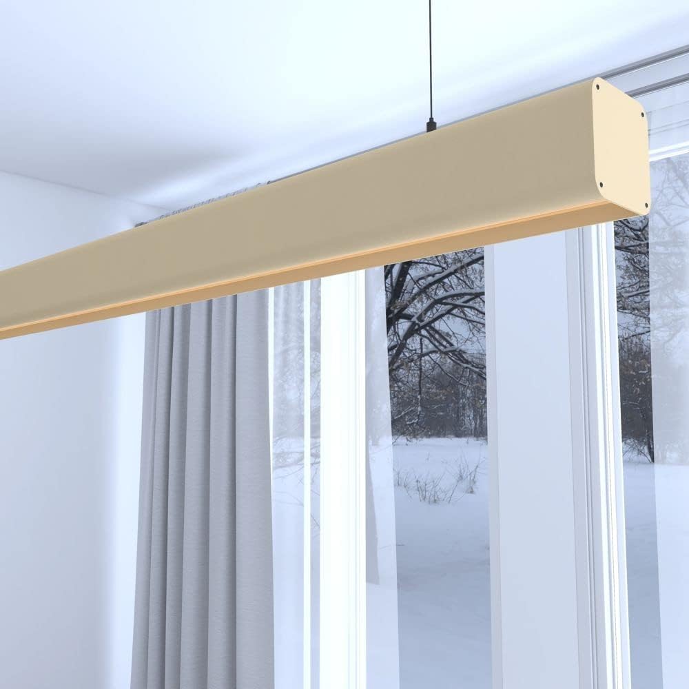 Lámpara lineal techo colgante marfil 1.5 metros 6000k luz fría altura regulable