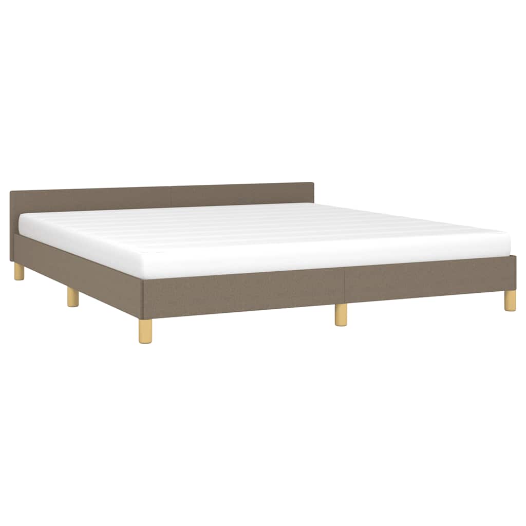 Cadre de lit sans matelas taupe 160 x 200 cm tissu - 3