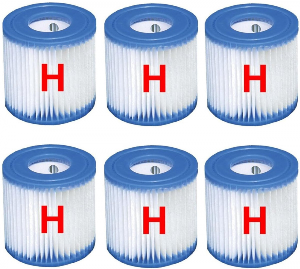 Opakowanie 6 wkładów filtracyjnych do basenu Intex typu H - Filtry wymienne - Filtr basenowy - Do filtra Intex 29007/29008