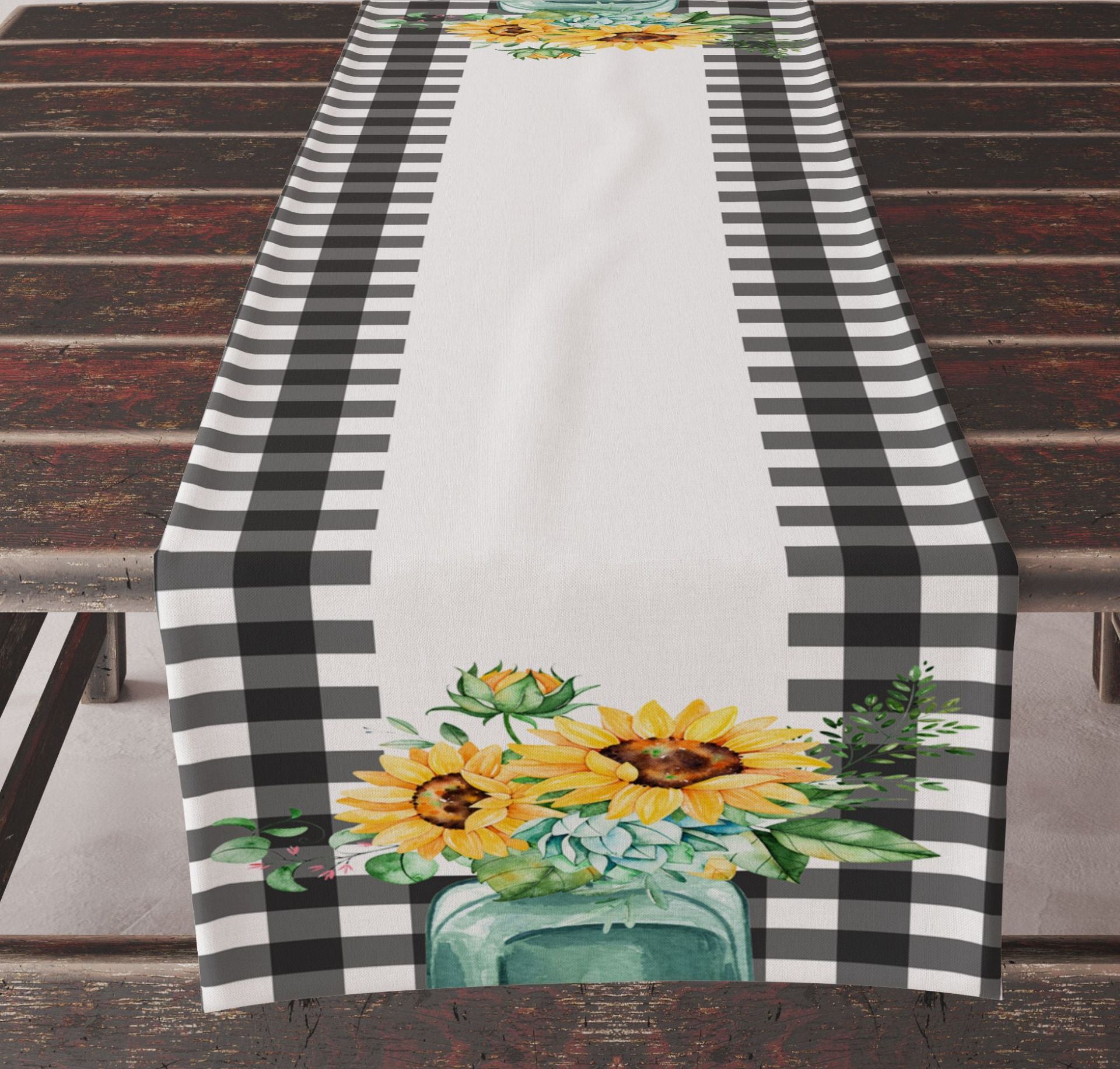 Lniany bieżnik (33 x 183 cm) do dekoracji zewnętrznych, balkonowych, wewnętrznych i na przyjęcia.