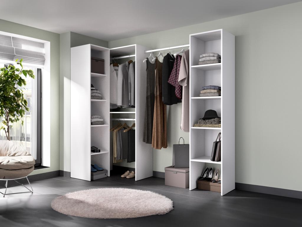 Dressing d'angle - L225 cm - Blanc - FERDINAND | Leroy Merlin