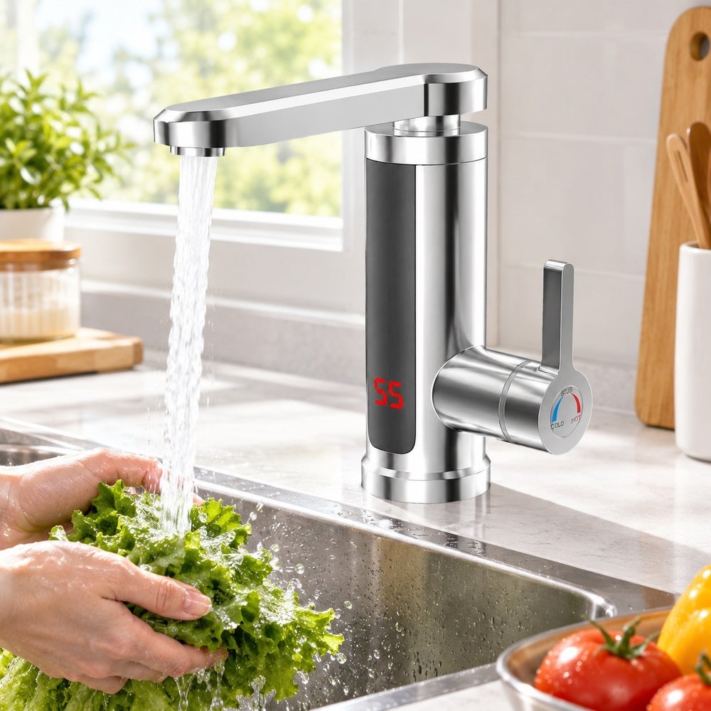 Mitigeur Chauffe Eau Instantane Robinet de Cuisine avec Prise ...
