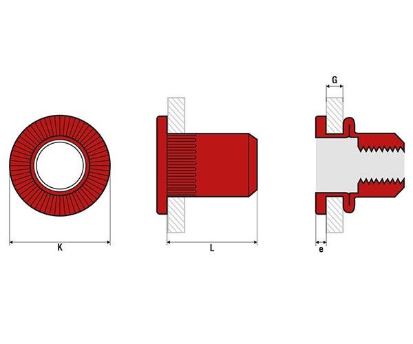 Dadi A Testa Di Martello M8 - 20 Pezzi Per Profili Alluminio 4040 - Foto 2
