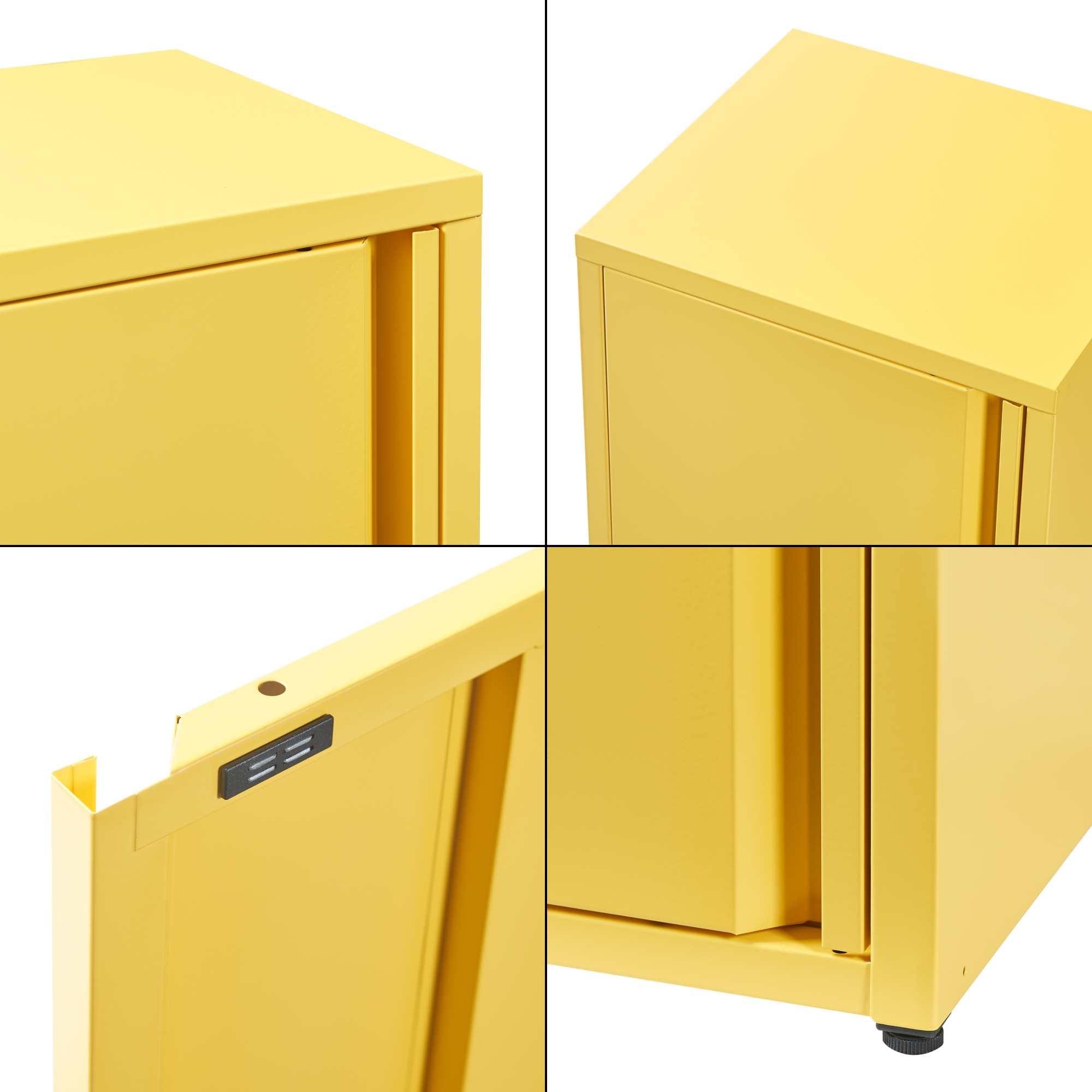 Armoire métallique Burlöv acier 88 x 40 x 35 cm jaune [en.casa] - 7