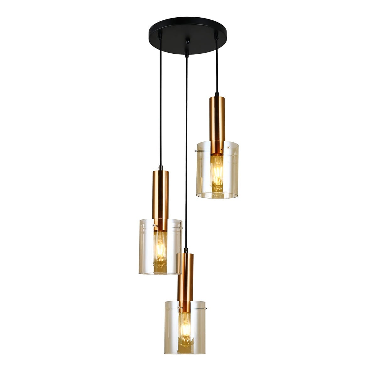 Lampa wisząca Sardo mosiężno-herbaciany 3 x E27 x 40W wym:100x33x33cm Italux
