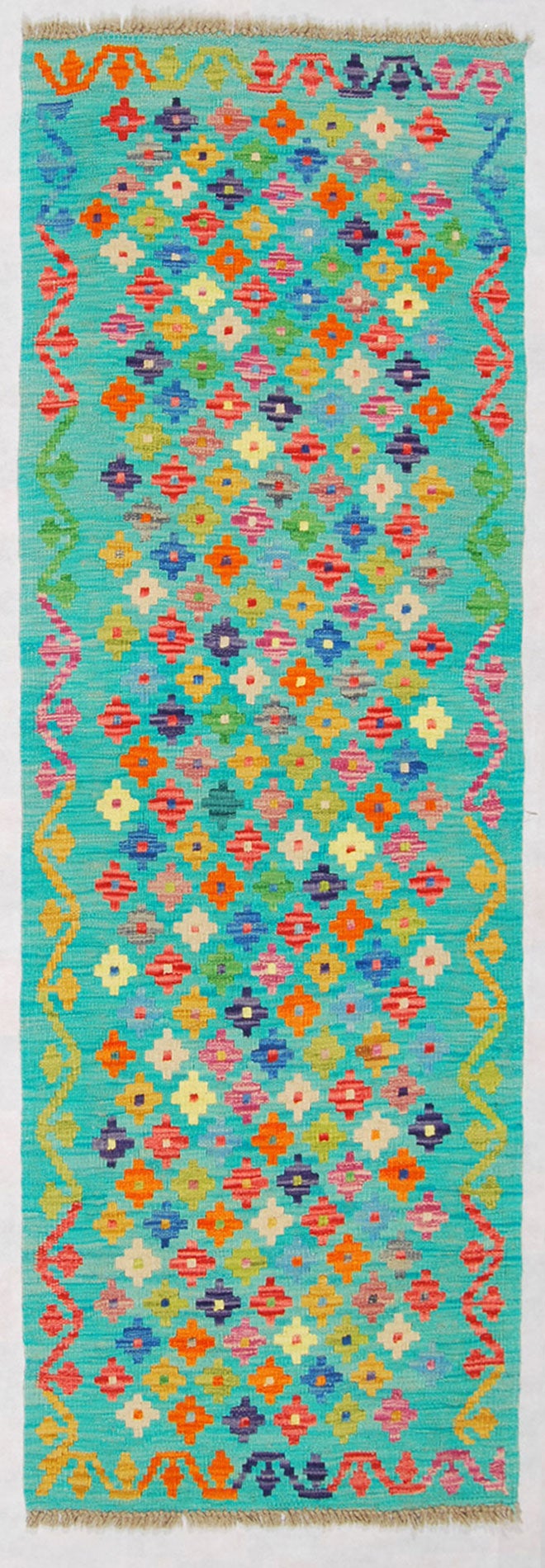 Oryginalny ręcznie robiony dywan, wymiary: 194x66, z certyfikatem autentyczności GalleriaFarah1970