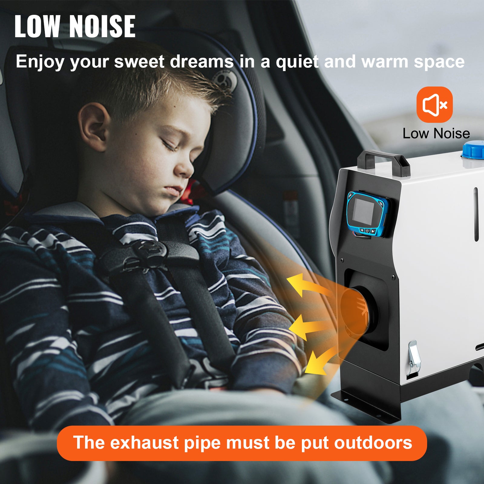 Chauffage à air diesel 8 kW, chauffage de stationnement 12 V, sortie d'air, interrupteur LCD rouge, télécommande SucceBuy - 8