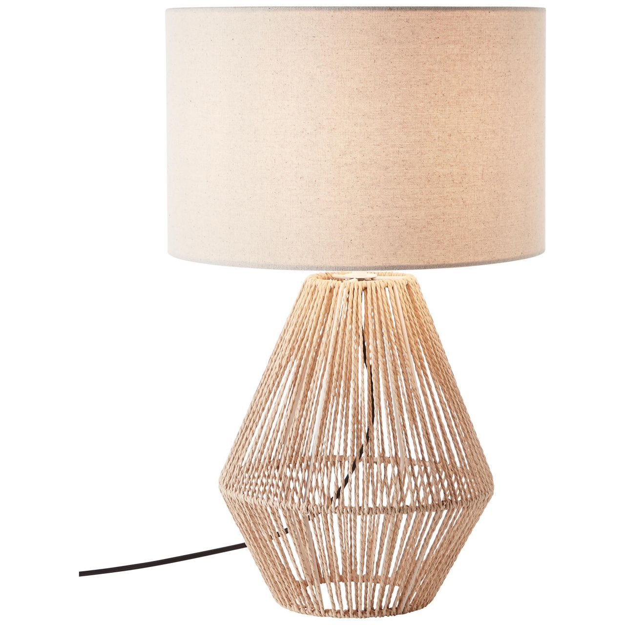 Brilliant lampa stołowa Woodball 1 lampa czarny mat/bambus aluminium/brąz metal 1x A60, E27, 40 W