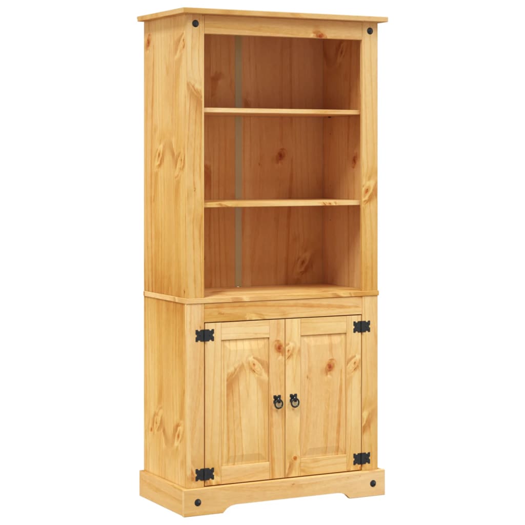 Placard Mexicain Corona En Pin Massif 80x40x170 Cm - Meuble De Rangement Avec étagères Ouvertes Et Armoire - Style Rustique - 7