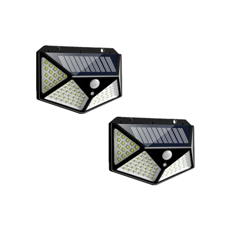 Zestaw 2 lamp solarnych zewnętrznych, 100 diod LED, wodoodporność IP65