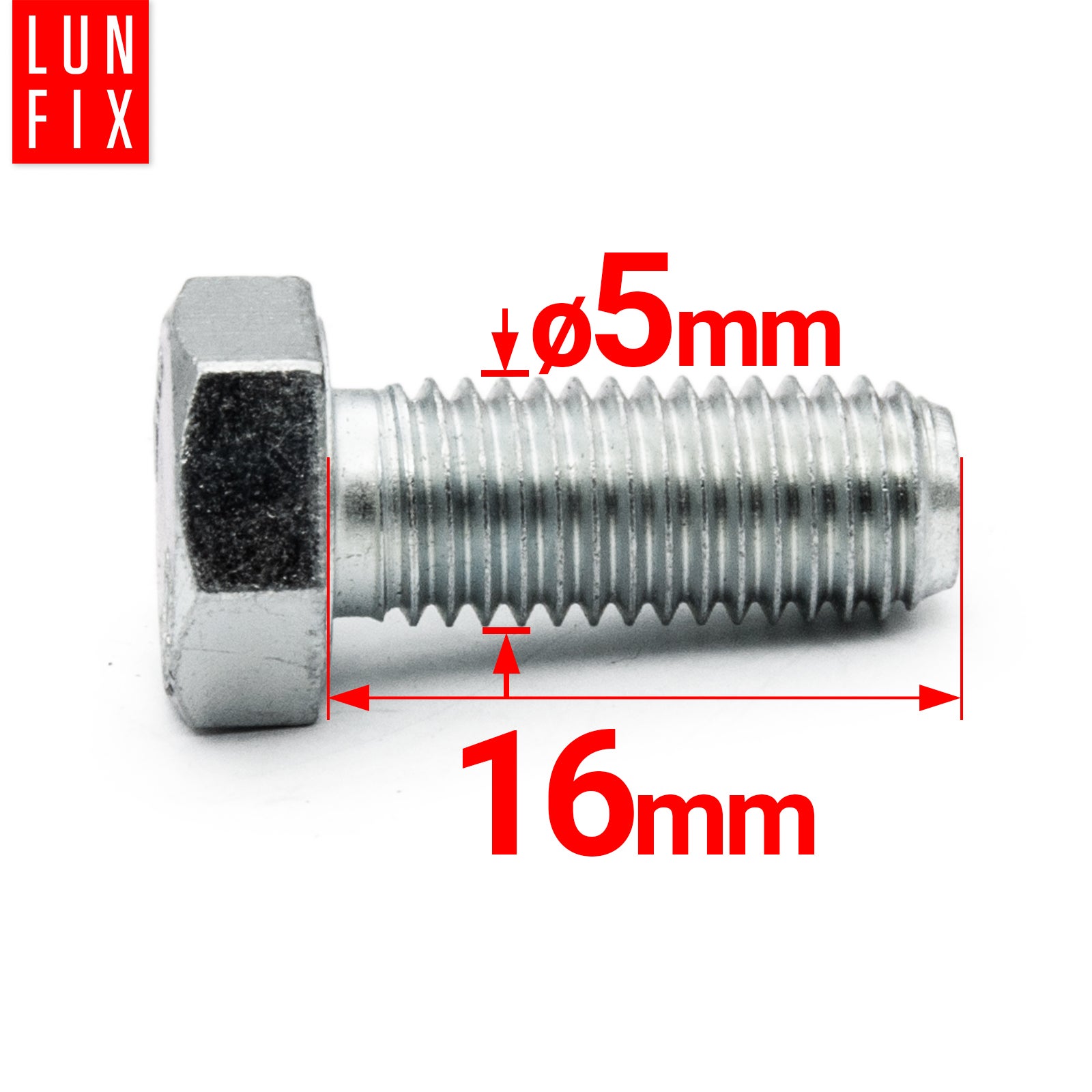 Śruba sześciokątna M5 16 mm DIN 933 kl. 8.8 1kg