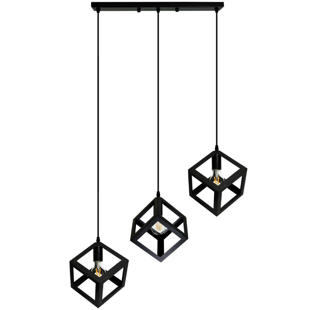 Lampa wisząca Sweden czarna 3xE27x20W wym: 180 x 16 x 70 cm metal Polux - 3