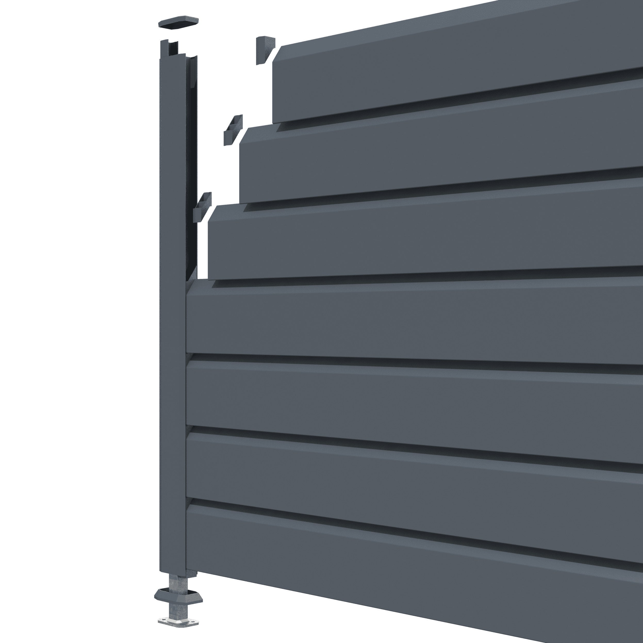 KIT DEPART CLOTURE PVC 7016 Long. 1M50 Haut. 1M30 - idéale pour jardin, balcon et terrasse - coupe-vent - brise vue occultant. - 5