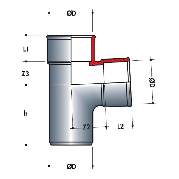 NICOLL Culotte 87°30 réduite PVC Mâle Femelle Ø100 Femelle Ø40 - 2