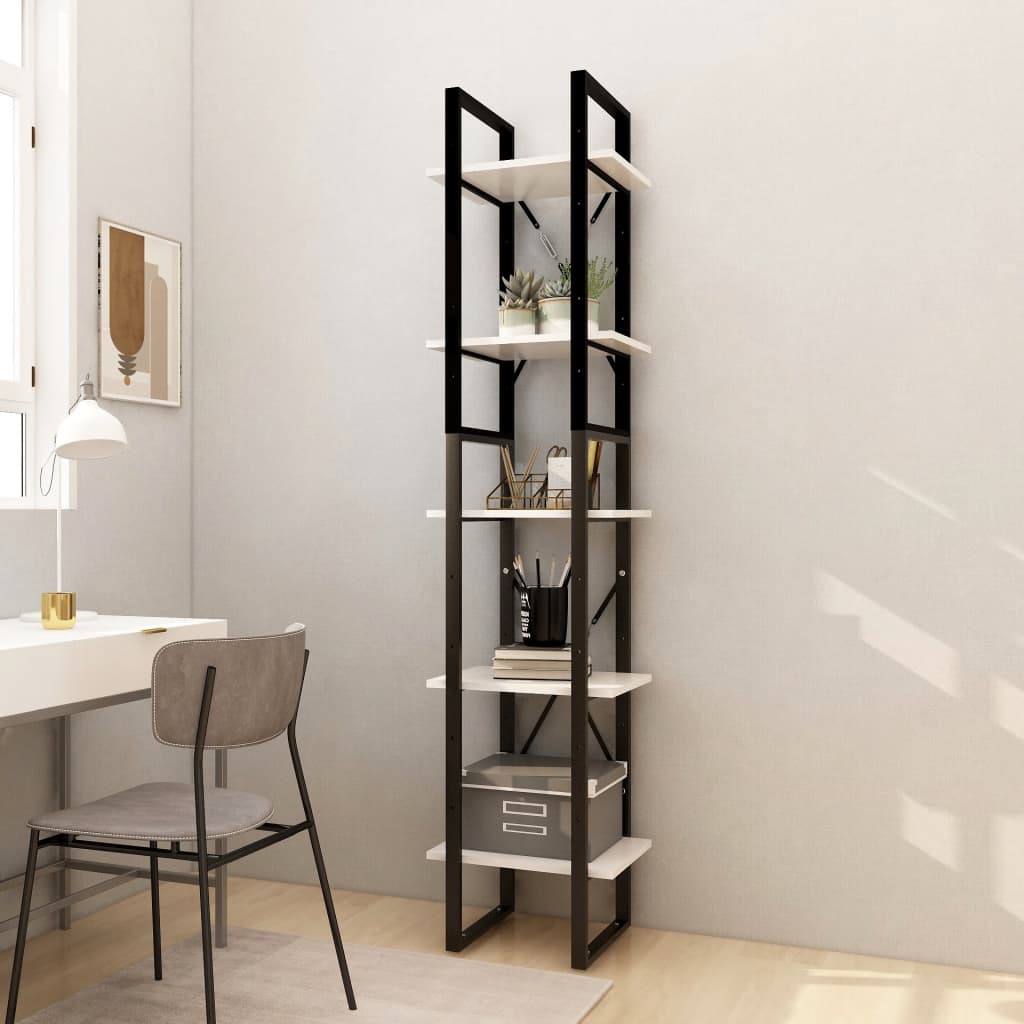 Bibliothèque pour Séjour en Bois Blanc H. 105 x l. 40 x P. 30 cm - 2
